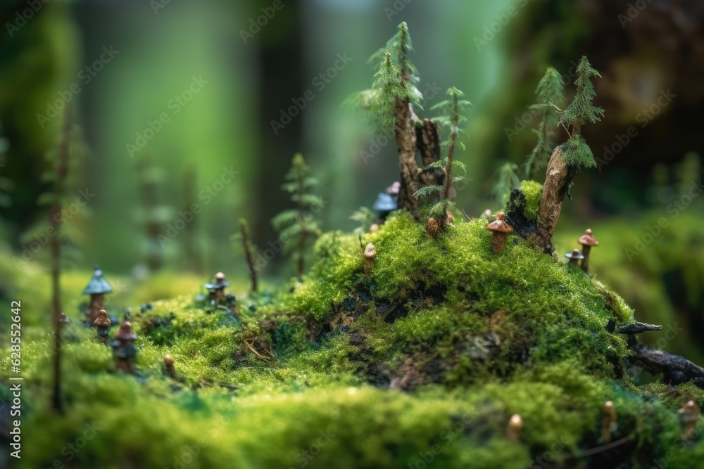 Nature's Bounty: Mossy Tree Stump in Autumnal Woodland Nature's Bounty: Mossy Tree Stump in Autumnal Woodland