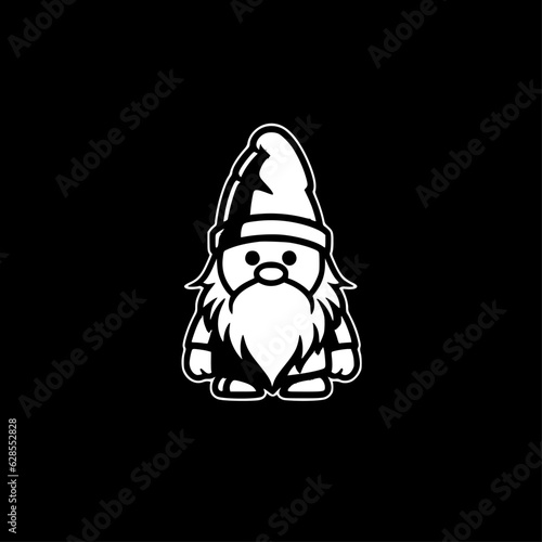 Gnome - Black and White Isolated Icon - Vector illustration