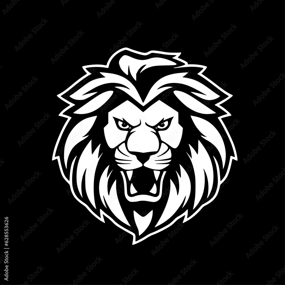 Fototapeta premium Lion | Black and White Vector illustration
