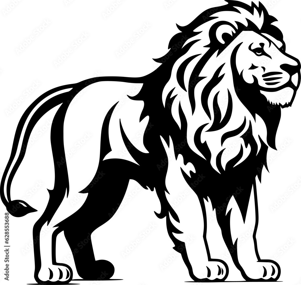 Lion - Black and White Isolated Icon - Vector illustration Lion - Black and White Isolated Icon - Vector illustration