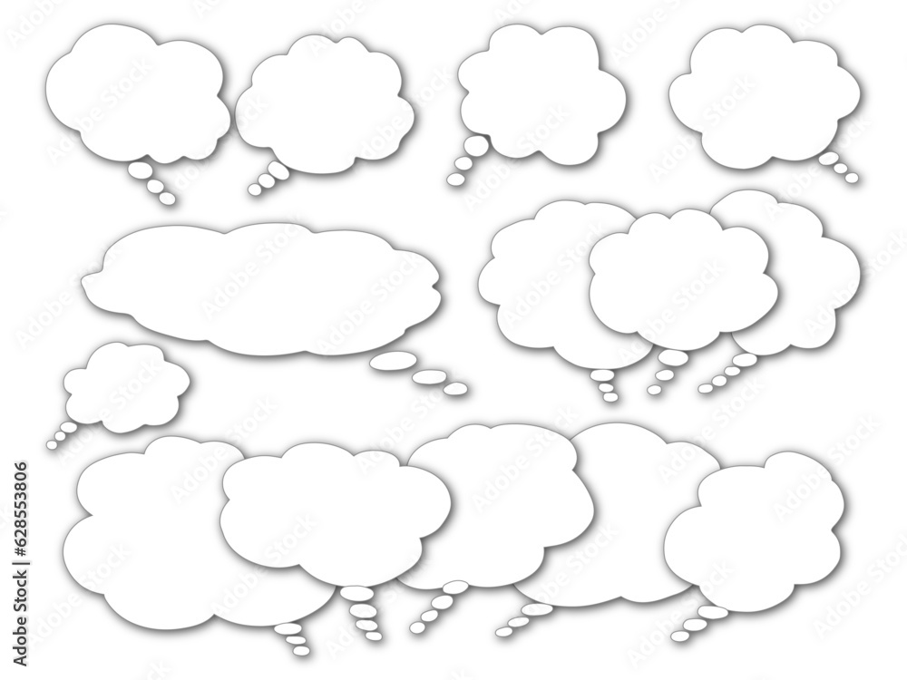 Talk bubble. Cloud speech bubbles collection. Communication concept. Social network. Social media message, comic bubbles and chat. Talk bubble. Cloud speech bubbles collection. Communication concept. Social network. Social media message, comic bubbles and chat.