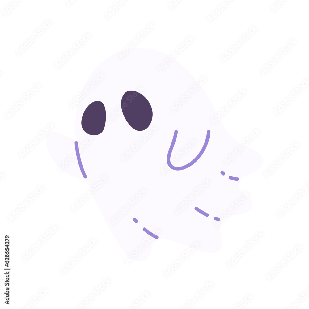 cute ghost cartoon ghost in white cloak halloween scary illustration cute ghost cartoon ghost in white cloak halloween scary illustration
