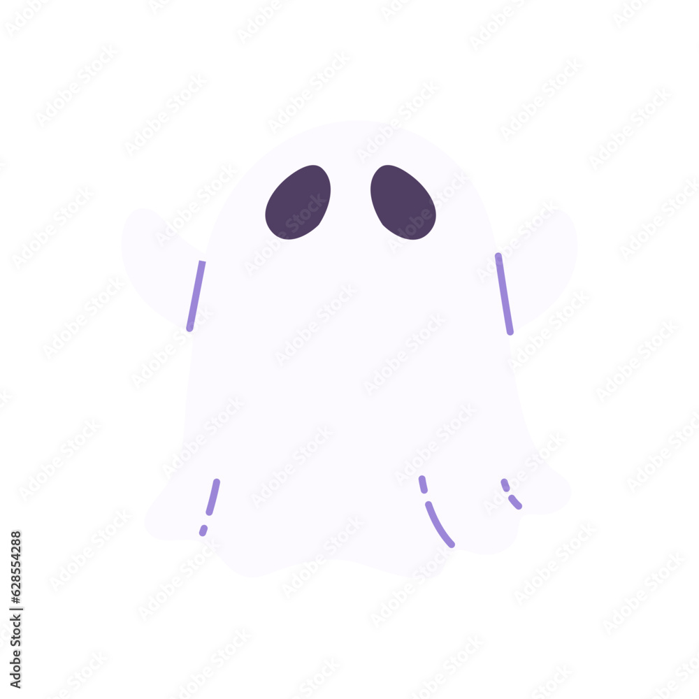 cute ghost cartoon ghost in white cloak halloween scary illustration cute ghost cartoon ghost in white cloak halloween scary illustration