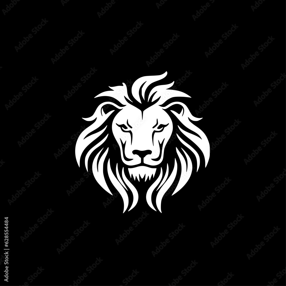 Fototapeta premium Lion | Black and White Vector illustration