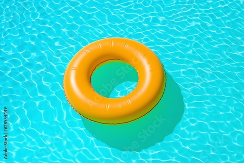 an inflatable tube floating in a pool