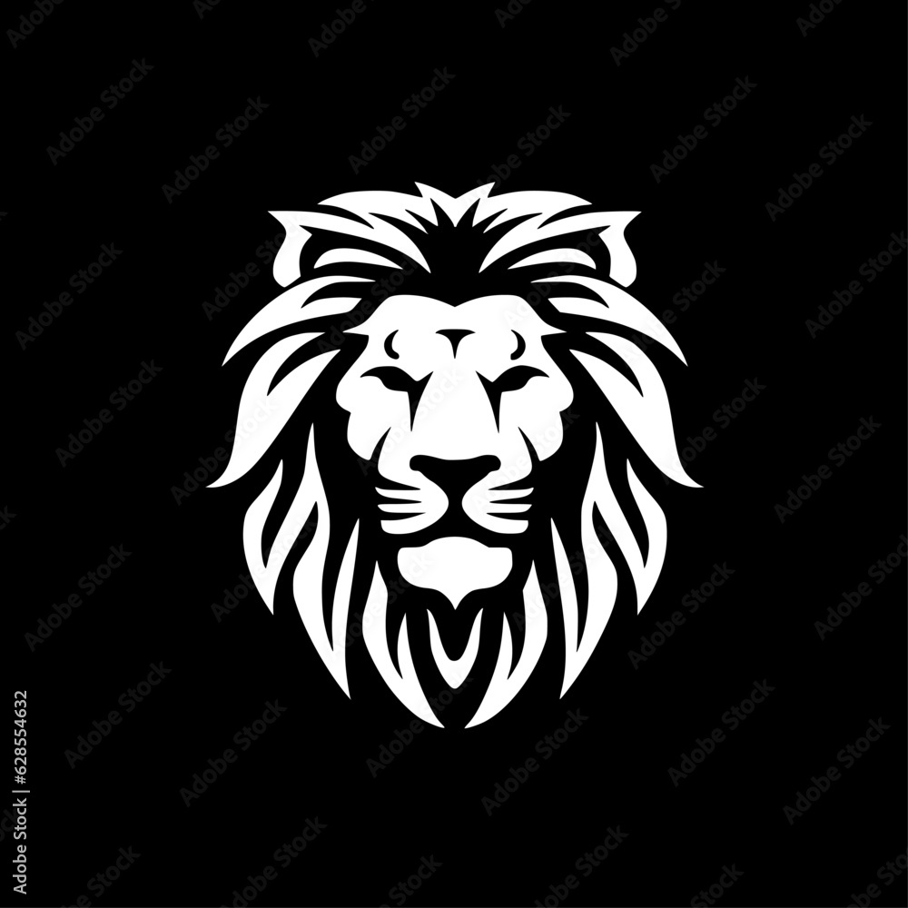 Obraz premium Lion | Black and White Vector illustration