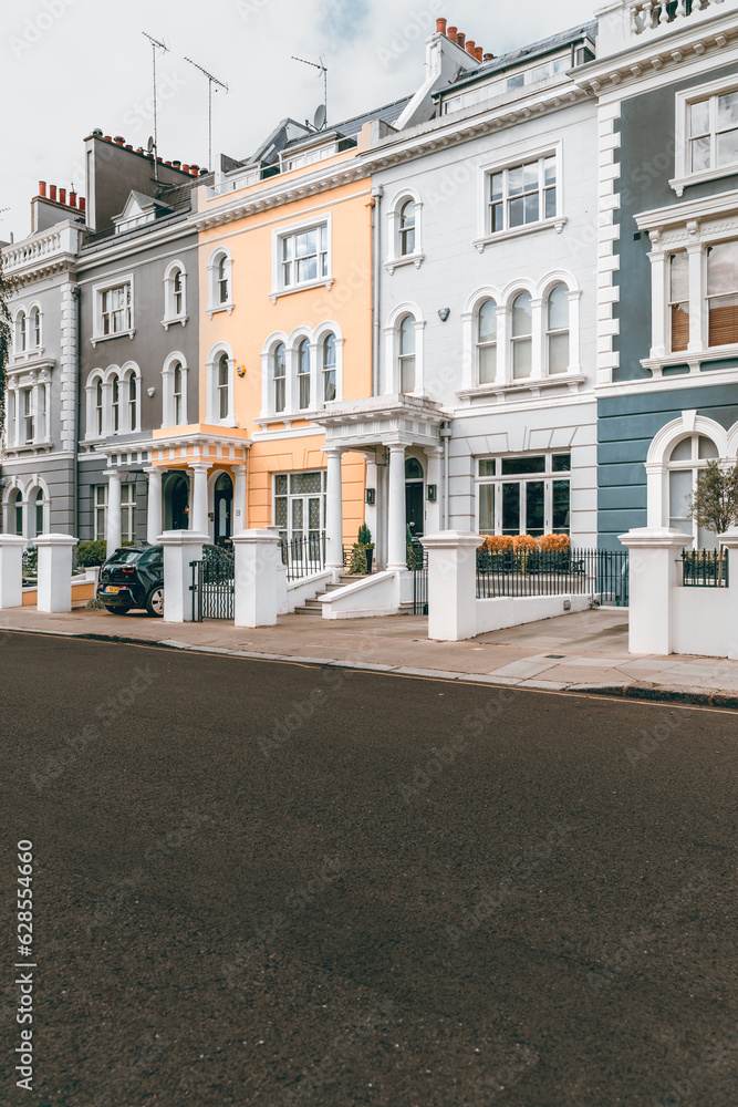Colorful Houses in Notting Hill Residential District