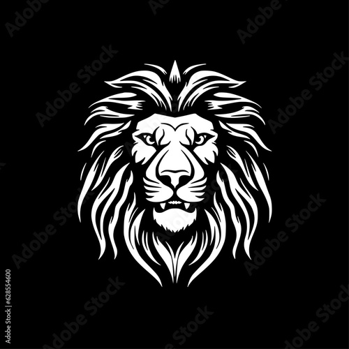Lion   Black and White Vector illustration © CreativeOasis