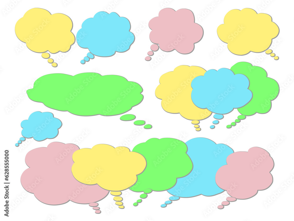 Talk bubble. Cloud speech bubbles collection. Communication concept. Social network. Social media message, comic bubbles and chat. Talk bubble. Cloud speech bubbles collection. Communication concept. Social network. Social media message, comic bubbles and chat.