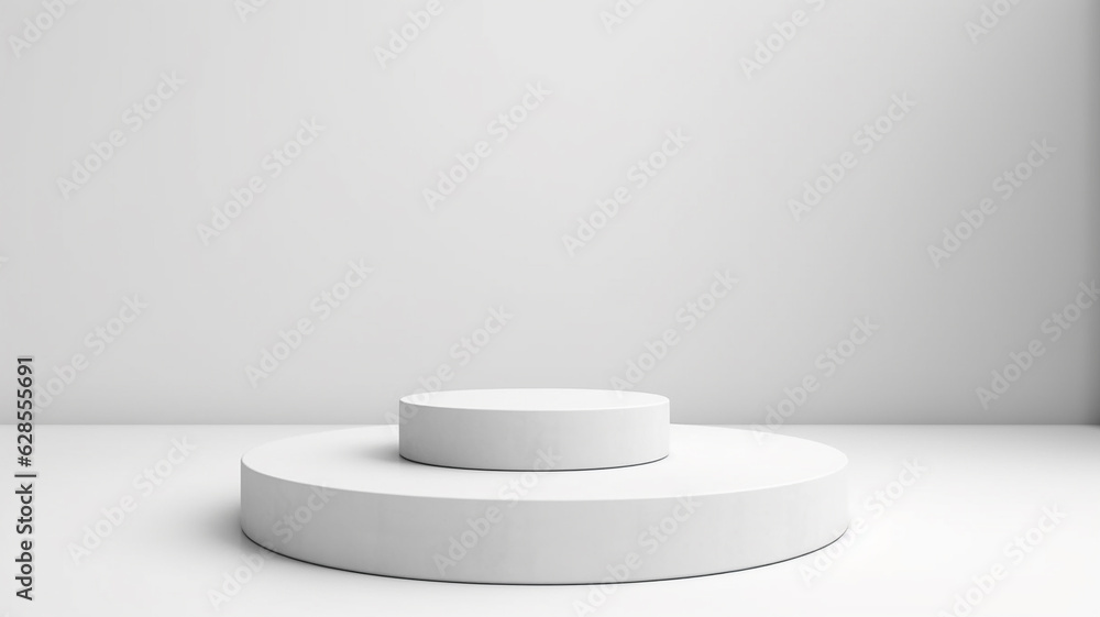Fototapeta premium white podium abstract empty three-dimensional platform design.