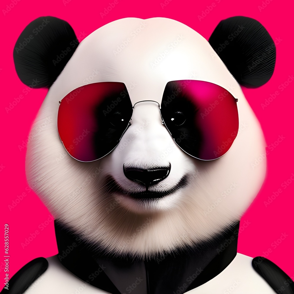 panda with a smile. generative ai.