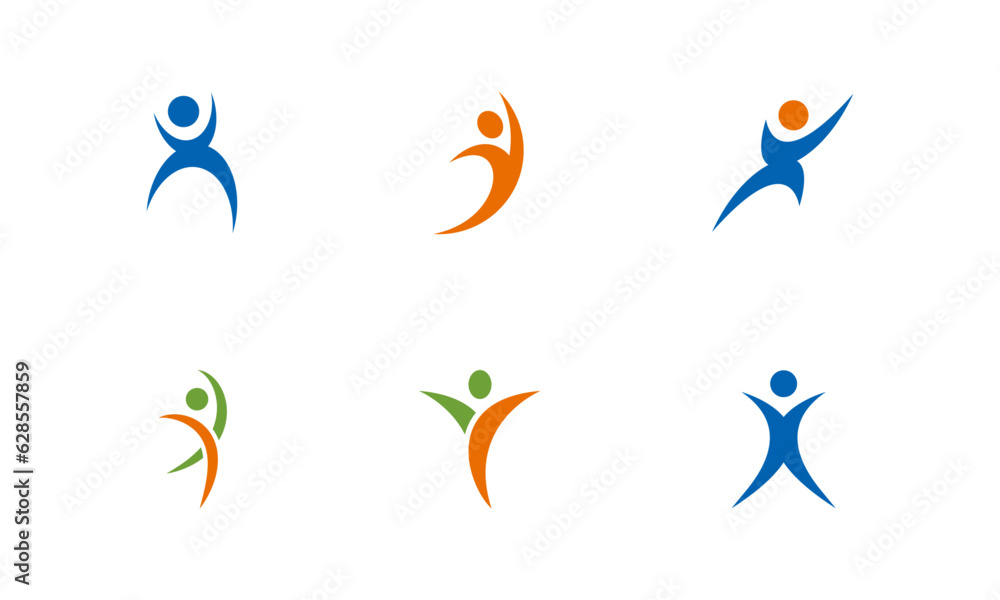 Abstract human logo. Can use for your design elements, website icons, application icons, UI, and More. Medical or health care center logo design concept. Abstract human logo. Can use for your design elements, website icons, application icons, UI, and More. Medical or health care center logo design concept.