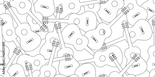 abstract line guitar seamless pattern