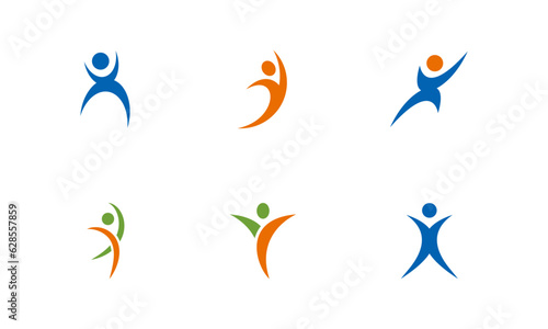 Abstract human logo. Can use for your design elements, website icons, application icons, UI, and More. Medical or health care center logo design concept.