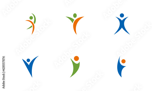 Abstract human logo. Can use for your design elements, website icons, application icons, UI, and More. Medical or health care center logo design concept.