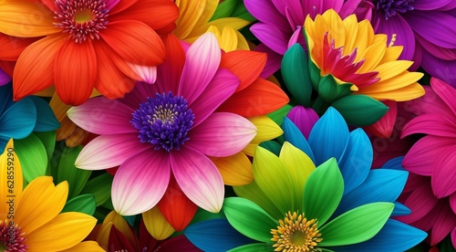 colorful flowers on colorful background, hd abstract background, bouquet of flowers