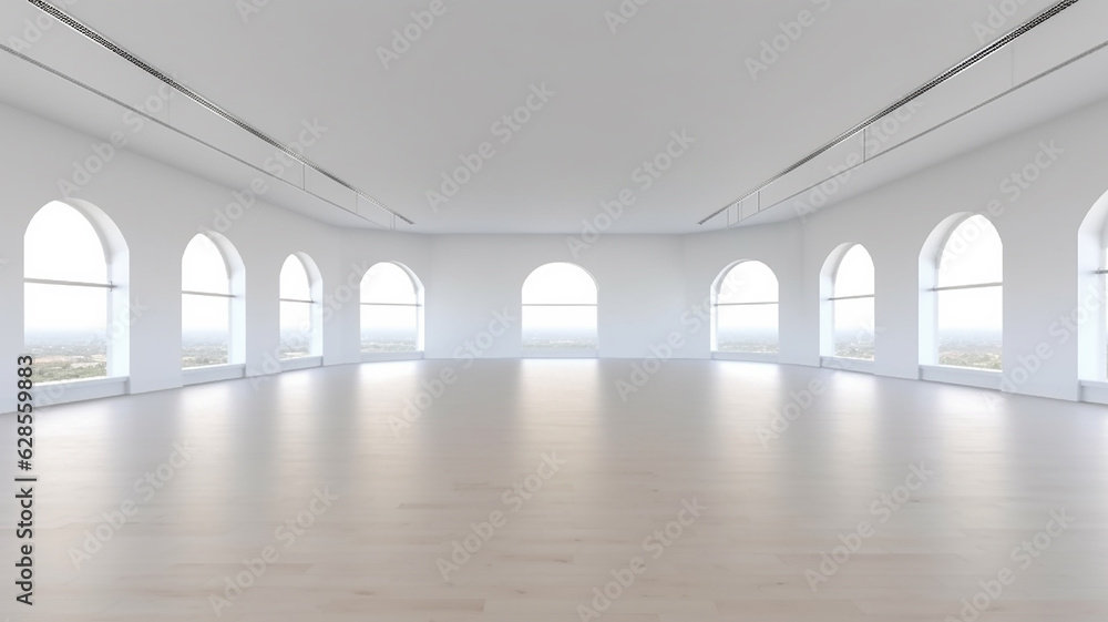 Fototapeta premium empty white room apartment copy empty space.