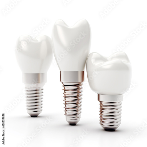 Dental implants, high quality, modern medicine, unusual background.