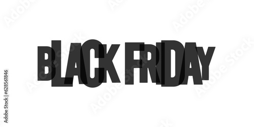 Abstract lettering word black friday isolated illustration