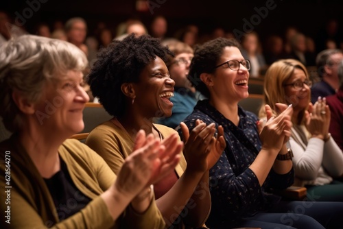 Theater Spectators Reacting Enthusiastically - Audience Enjoyment
