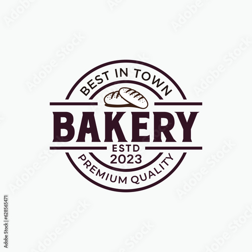 bakery shop label stamp logo design