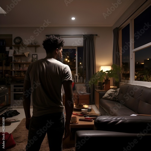 man in hotel room © Artem