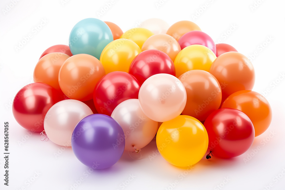 a bunch of balloons on a white background. a bunch of balloons on a white background.