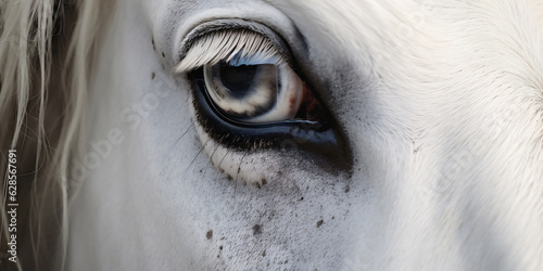 Beautiful photo of a majestic horse eyes, AI generative © Elena