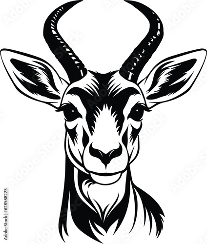 Antelope Logo Monochrome Design Style