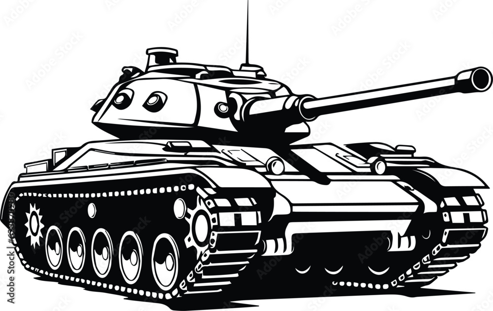 Army Tank Logo Monochrome Design Style