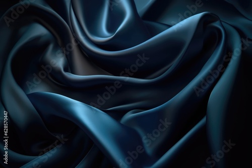 Vibrant Silk Textile in Dark Blue Style: Bold & Elegant Fabric Background