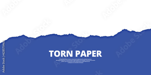 Torn paper blue color ripped paper background post, banner, design