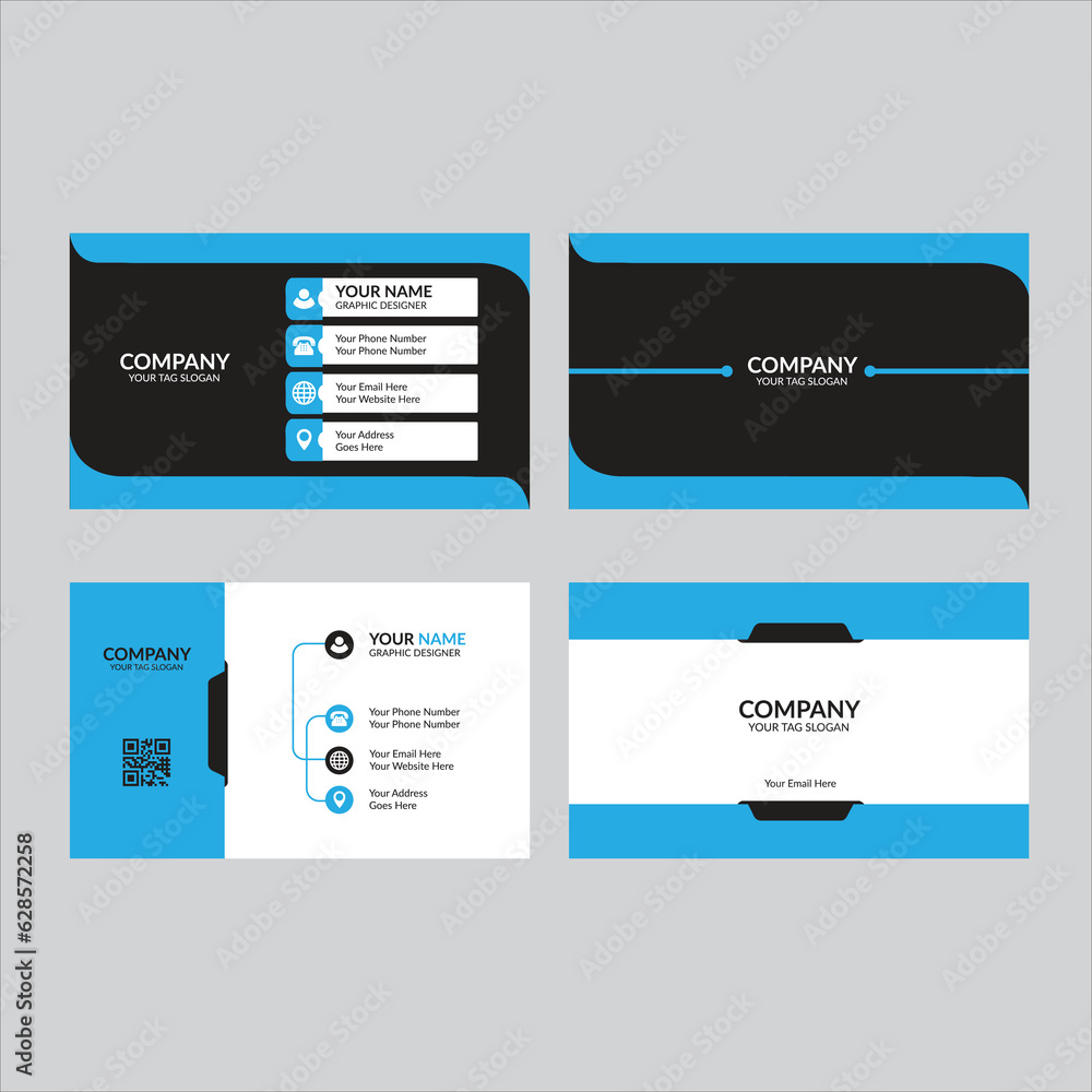 Double-sided creative modern name card and business card template ...