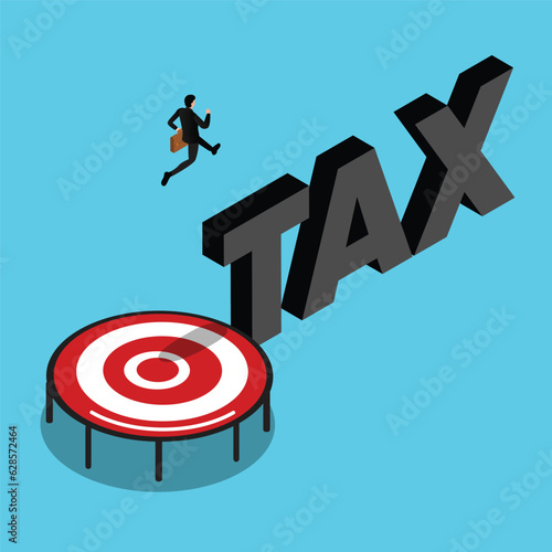Tax evasion and tax avoidance isometric 3d vector illustration concept for banner, website, illustration, landing page, flyer, etc.