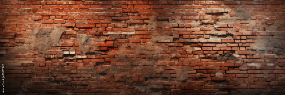 Banner. Background, texture, brick wall. Background for the site. AI generative.