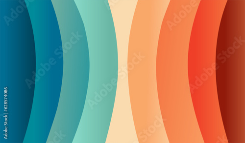 Retro groovy background. Abstract colourful and textured wavy shapes design background illustration vector