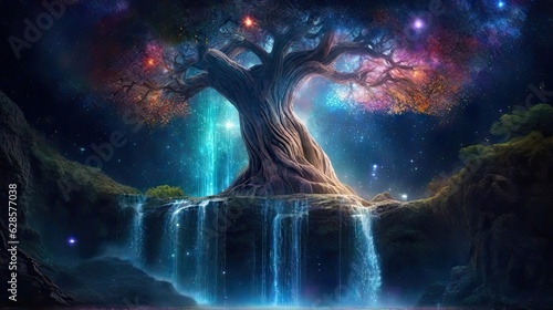 Tree of Life, Cosmic View, Generative AI Art