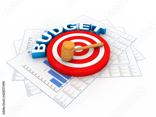 Foto 3d rendering Budget inflation Concept