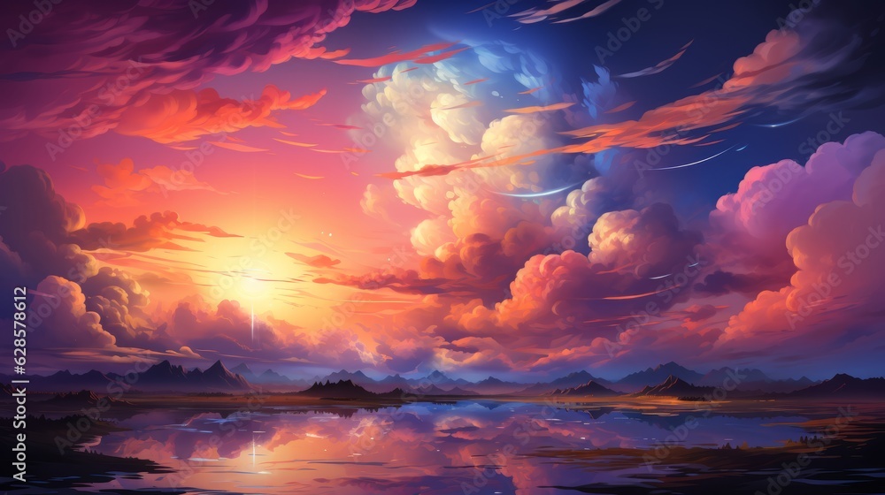 Colorful Sky Illustration A Vibrant Background for Your Designs