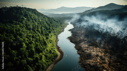 Burning Forests: The Devastating Impact of Deforestation. Generative AI