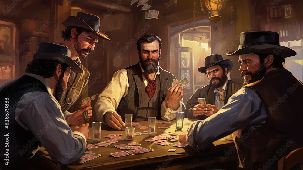 western_men_playing_poker_in_saloon western_men_playing_poker_in_saloon