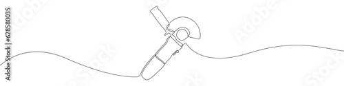 Angle grinder icon line continuous drawing vector. One line Angle grinder icon vector background. Angle grinder icon. Continuous outline of a Angle grinder icon.