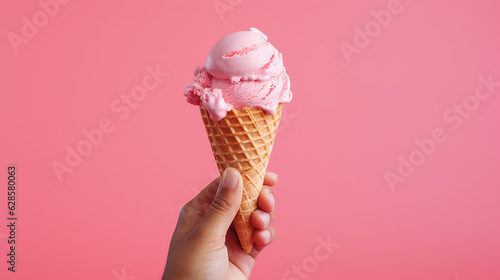 ice cream cone with hand