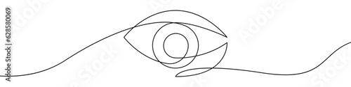 Eye icon line continuous drawing vector. One line Pupil icon vector background. Eyeball icon. Continuous outline of a Eye view icon.