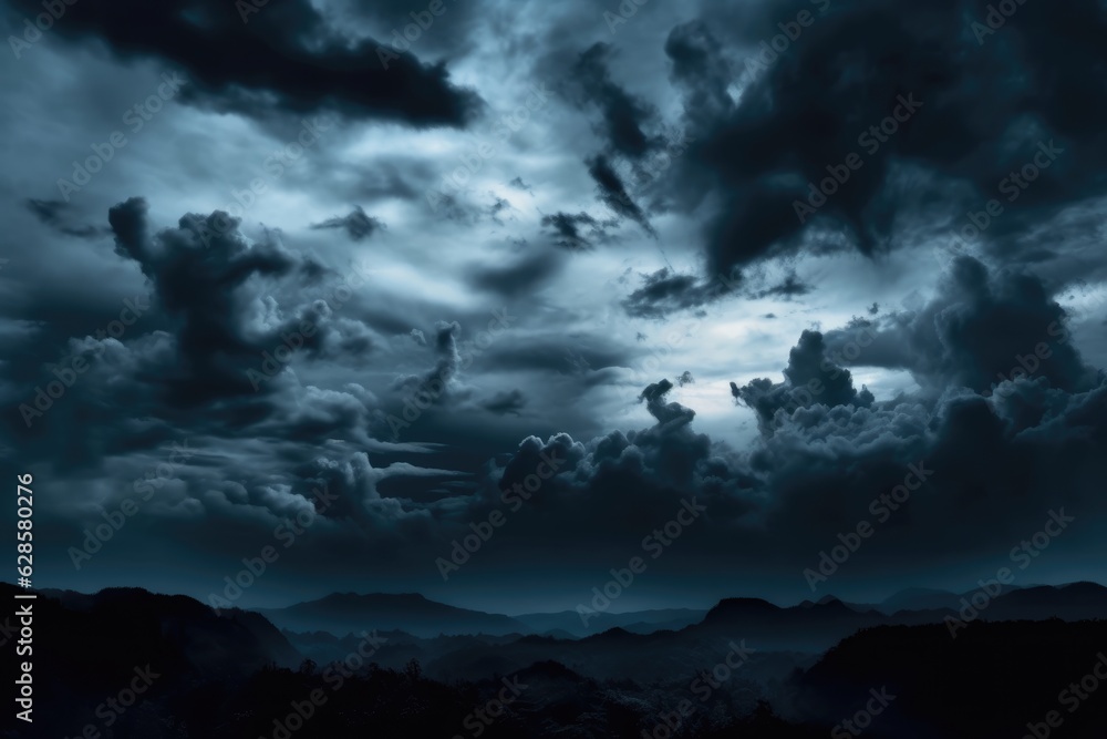 Dusk and Dark Blue Sky: Captivating Monochrome Landscapes and Minimalist Cloudscapes