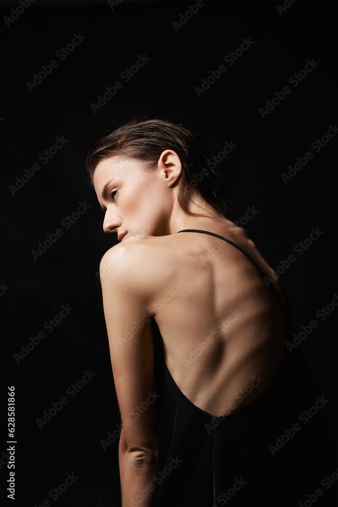 Beautiful sexy model Girl in black Dress Beautiful sexy model Girl in black Dress