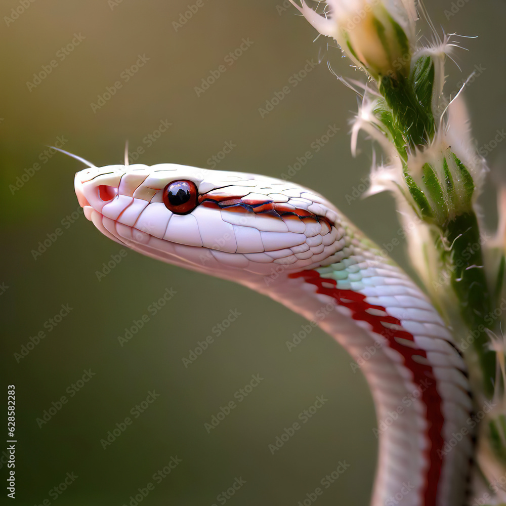 Obraz premium Capturing the Mysterious Aura of the Albino Cobra in Focus