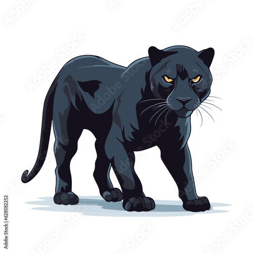 Panther logo design. Abstract drawing panther. Cute panther isolated © chekman