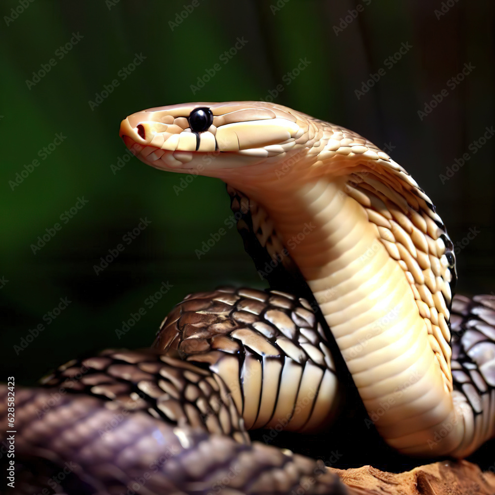 Fototapeta premium close-up of the Black Mamba showcases its sleek and dangerous appearance