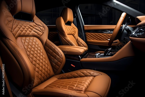 Luxury car interior with leather © vladdeep